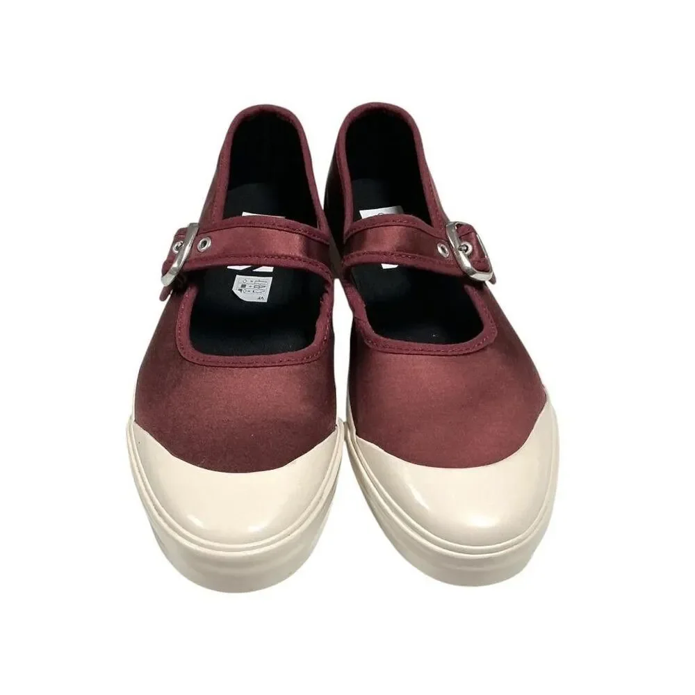Vans Mary Jane Shoes Womens 8 Brown Satin Premium Low Pro LX Sneakers NEW